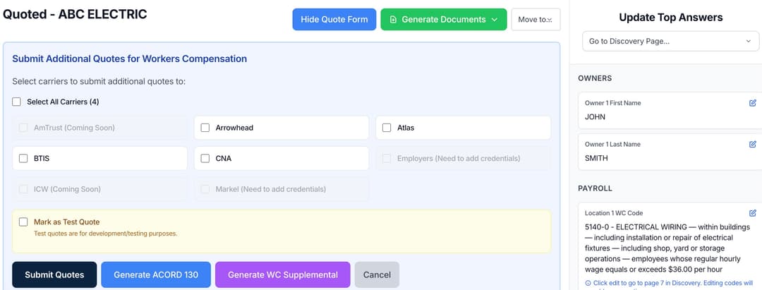 Quote Multiple Carriers in Minutes